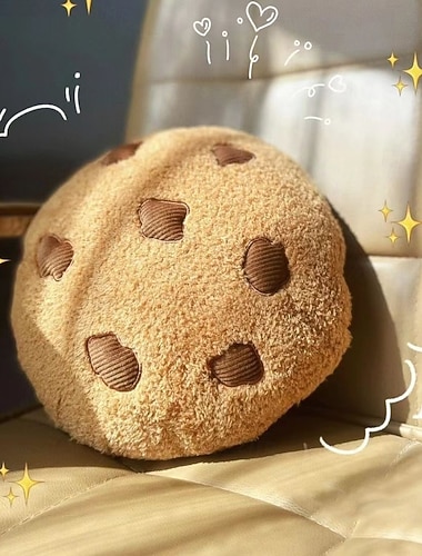  Dekokissen in Keksform, weiches Plüschkissen, niedliches Keks-Kissen für Sofa, Couch, Bett, Wohnaccessoires
