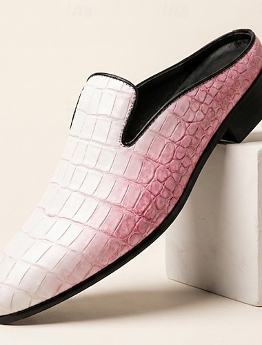  Herre Klassisk Bryllup PU Lær Bekvem Tøfler Rosa Sommer Vår Høst