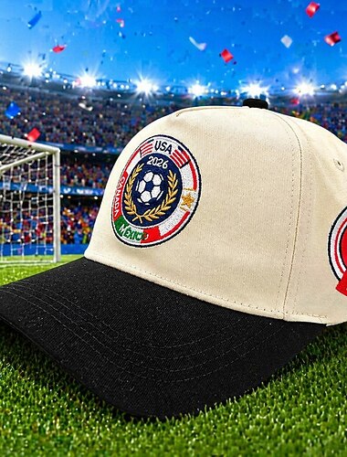  قبعة كأس العالم لكرة القدم 2026، قبعة بيسبول مطرزة، قبعة قابلة للتعديل للجنسين لمحبي كرة القدم، يوم المباراة &ملحقات رياضية خارجية