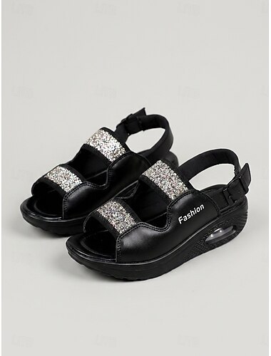  hvide sportssandaler til kvinder – luftpudeplatformsandaler med glitterremme, lette vandresko til rejser, afslappet &daglig brug