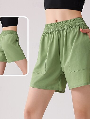  Damen Laufshorts Sportshorts Taschen Shorts Lässig Täglich Outdoor Sommer Frühling Schnelltrocknend Leicht Feuchtigkeitsableitend Atmungsaktiv Fitnesstraining Tennis Golfspiel Normale Passform