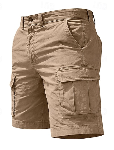  Herren Cargohose Cargohosen Cargo-Shorts Shorts Freizeitshorts Tasche Einfach Über dem Knie Lässig Outdoor Streetwear Mode Streetwear Cachi scuro Schwarz Unelastisch