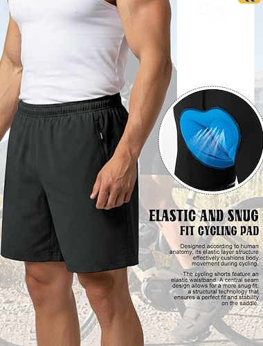  Męskie Jednokolorowe Bokserki rowerowe Bielizna rowerowa Szorty rowerowe z wkładką Rower Bielizna Spodenki Doły Dopasowana Sport Pakowalne Wodoodporny Odporność na wiatr Ochrona UV Czarny Niebieski