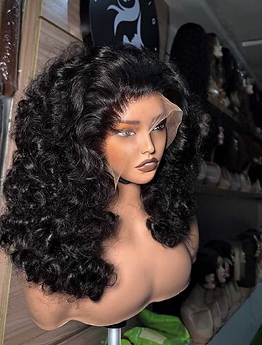  Perruque Cheveux Naturel humain 5x5 Fermeture dentelle frontale 13x4 Cheveux Brésiliens Boucle Lâche Naturel Partie libre Femmes Densité 150% 180% we say baby hair Lisse Ligne de Cheveux Naturelle