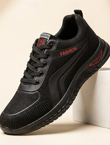  Baskets noires décontractées pour homme, à lacets, légères, respirantes et confortables, idéales pour la marche au quotidien, les voyages, les loisirs de plein air, les activités du week-end et un style actif au quotidien.