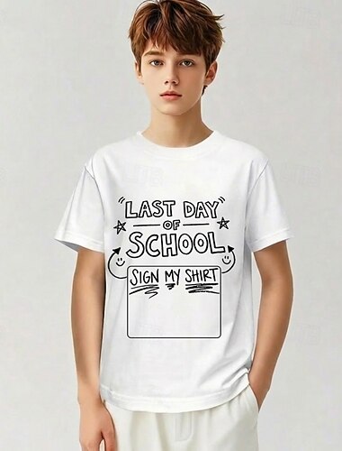  100% katoen Kinderen Jongens Zwart Wit Grafisch Citaten & Gezegdes T-shirt Blouse Strakke ronde hals Korte mouw Buiten Dagelijks gebruik Modieus Streetwear Ontwerper Opdrukken Zomer