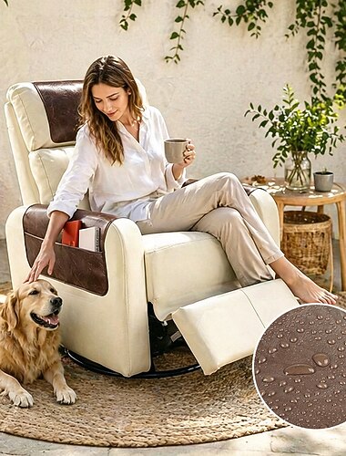  Wasserdichter Sofabezug, Kopfstützenbezug mit Gummiband und Tasche, Armlehnenschutz, rutschfester Stuhl-Kopfstützenbezug für Relaxsessel, Sofa, Wohnzimmermöbel, strapazierfähig und leicht zu reinigen