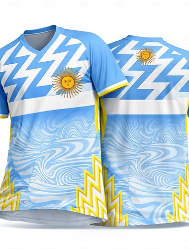  Unisexe Géométrique Dégradé Abstrait Lettres & Chiffres Été du football Match global Haut de course T-shirt de course Été Manche Courte UPF 50 Séchage Rapide Respirant Salle de sport Course Track