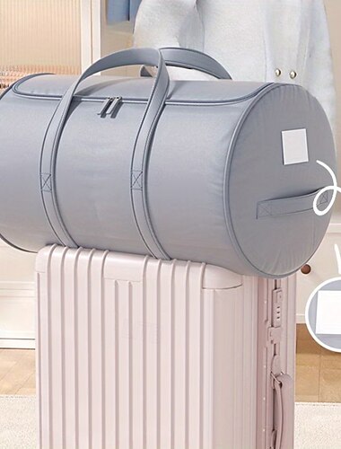  Opbergtas voor dekbedden, ronde tas met grote capaciteit, ideaal voor verhuizingen, bagage en het inpakken van kleding, dekbedden, dekens en sieraden – duurzame reistas voor op reis, opbergruimte