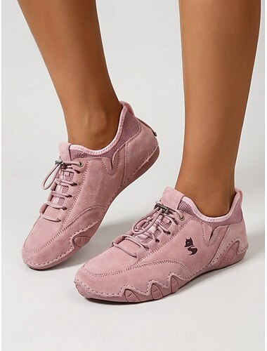  Roze dameswandelschoenen – flexibele comfortabele sneakers met een hakverhoging, ideaal voor reizen, wandelen in de buitenlucht en tuinieren. &dagelijkse vrijetijdskleding