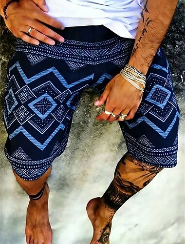  Voor heren Aztec Geometrisch patroon Tribal Sweat short Strandshorts Badstof korte broek Medium Taille Retro vintage Dagelijks Streetwear Feestdagen Trekkoord Elastische taille 3D-afdrukken Ontwerper