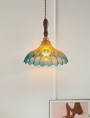  25 cm Hengende lanternedesign Anheng Lys Kobber Glass Årgang 110-120V 220-240V