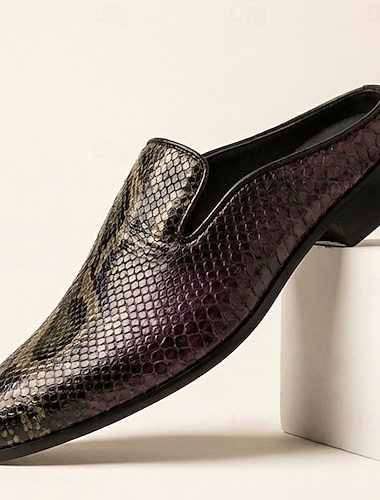  Herre mørkebrune slip-on loafers i kunstskinn, klassiske komfortsko for kontor, forretnings- og uformelle anledninger