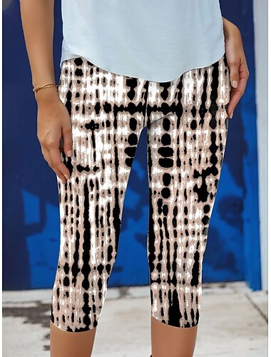  Damen Caprihose Chinos Leggings Urlaub Mode Streetwear Capris Hohe Taille Grafik Abstrakt Druck Komfort Weich Bequem Dehnbar Täglich Outdoor Urlaub Blau Schwarz Braun Sommer Frühling Herbst Schmale