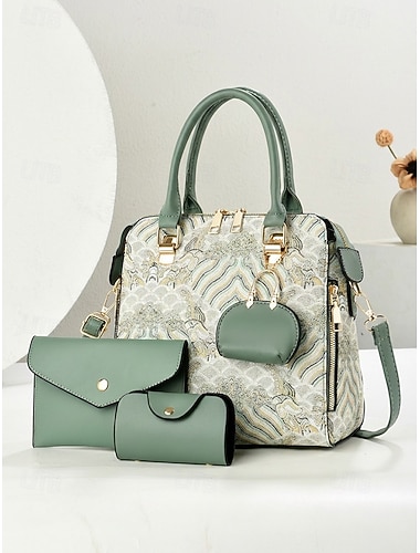  Ensemble de sacs à main en similicuir brodé pour femme, multicolore, composé de 3 pièces, idéal pour une tenue mère-fille élégante en soirée, au travail, en déplacement ou au quotidien.