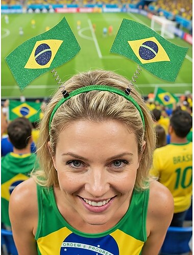  Bandeau drapeau femme, accessoire de cheveux pour supporters de plusieurs pays, serre-tête à antennes à ressort pour les matchs de foot, les événements sportifs et au quotidien