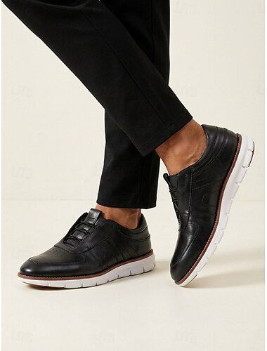  férfi valódi bőr fekete tornacipők, stílusos esküvői cipők vőlegényeknek és vőlegényeknek