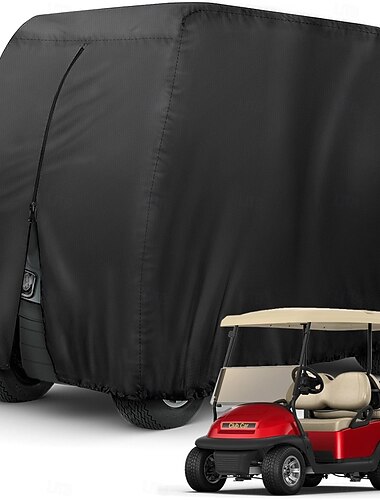  Capa para carrinho de golfe de 4 lugares, resistente, impermeável, em tecido 210D/420D, com teto estendido, compatível com carrinhos de golfe EZ-GO, Club Car e Yamaha. Capa para carrinho de golfe de 4