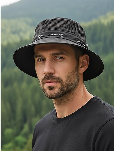 Ademende, lichtgewicht polyester bucket hat voor heren, verkrijgbaar in diverse kleuren, sneldrogende outdoor zonnehoed voor strandvakanties, vissen, wandelen en dagelijks gebruik.