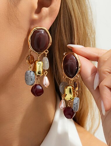  Ohrringe Vintage-Stil Liebe Ohrringe Schmuck Purpurrot Für Party
