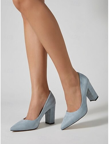  Dames pumps van suède in roze tinten - elegante pumps met spitse neus en blokhak voor dagelijks gebruik en casual outfits. &stijlvolle streetlook