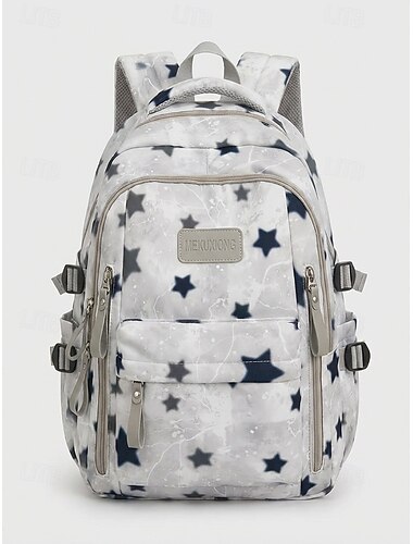  Damski, wodoodporny plecak z poliestru ze wzorem w gwiazdki, duża pojemność, regulowane paski, wiele kolorów, stylowa torba do szkoły, podróży, na zewnątrz i na co dzień