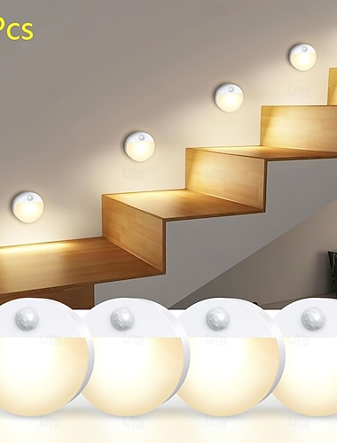  Rund Kabellos Körpersensor Einfach Modern AAA-Batterienbetrieben 4 Stück