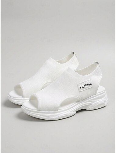  naisten neulotut matalat sandaalit – kevyet ja mukavat kävelykengät, hengittävät avokärkiset kesäsandaalit matkoille, puutarhakävelyille ja lomailuun &päivittäinen käyttö