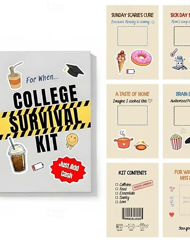  Geschenkkarten-Set „Für den Fall der Fälle…“ fürs Studentenleben, Geschenkkarten-Halter für den Hochschulabschluss 2026, lustige interaktive Seiten für Bargeld, Abschlussgeschenk für Studenten