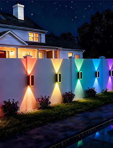  Lampes solaires pour clôture, 3 modes, lentille LED, étanches IP65 et plus &Appliques murales solaires encastrées pour jardin, piscine, porche, terrasse, balustrade (1 pièce)