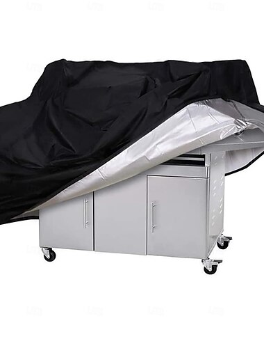  À prova d'água resistente &Capa para churrasqueira redonda em tecido Oxford à prova de poeira com alça. &Capa para churrasqueira redonda com fecho de velcro, ideal para churrasqueiras a gás e