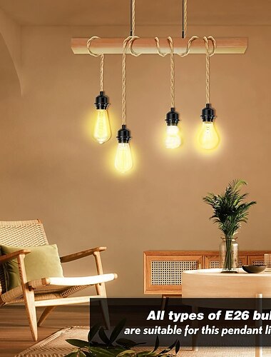  1,5 m zástrčka pro 1 světlo, 7 m zástrčkový kabel pro 3 světla, závěsná světla se zástrčkovým kabelem, sada závěsného světla z konopného lana s 2polohovým vypínačem, sady závěsných světel ve stylu