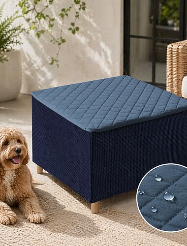  Oszmán huzat négyzet alakú, 100%-ban vízálló, négyzet alakú oszmán huzatok vastag huzattal nappaliba, mosható tároló lábtartó bútorvédő kutyáknak, háziállatoknak