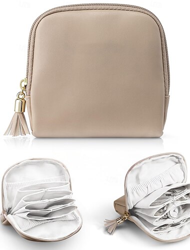  Reise-Schmucketui, kleines Schmucktäschchen mit Fächern zur Aufbewahrung, weicher Samtbeutel für reisende Frauen, zum Packen von Halsketten, Ohrringen, Armbändern, Muttertagsgeschenk -