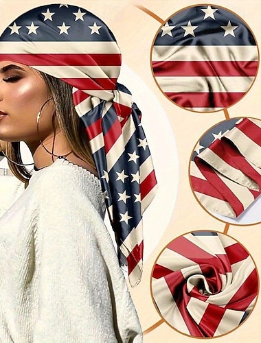  Zum 250. Jahrestag des Fußballs in den USA: Kopftuch mit US-amerikanischer, kanadischer und internationaler Flagge für Damen und Herren, quadratisch, ideal als Haarband oder Stirnband, perfekt für