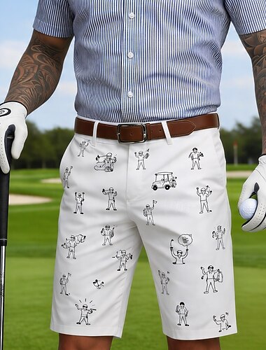  Herre Morsomme golf-kruseduller Bermudashorts Casual shorts Shorts til golfbruk Medium Midje Klassisk Sport & Utendørs Golfbane Pappasdagsgaver Flate shorts med fire lommer Designer Klær
