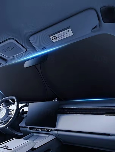  Autozonnescherm voor de voorruit, opvouwbaar zonnescherm voor de voorruit dat UV-stralen blokkeert. &Houdt de warmte buiten, koelt het voertuig, universele pasvorm voor de meeste sedans, SUV's en