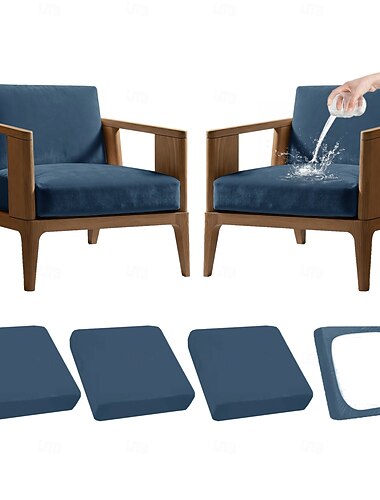  4-teiliges Set Stretch-Kissenbezüge für Terrassenmöbel, Outdoor-Sofa &Ersatzbezüge für Sofas und Gartenmöbelkissen, waschbare und wiederverwendbare Möbelschutzhüllen