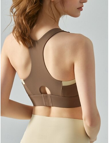  Damen Trainings-Tanktops Sport-BH Rundhalsausschnitt Unterwäsche Schnelltrocknend Leicht Bequem Bürgellos Gefüttert Einfarbig Sport Sportkleidung Schwarz Weiß Fitnesstraining Laufen Fitness