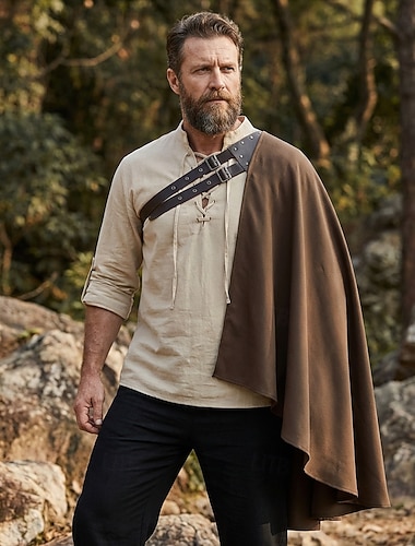  Kostymer i middelalderstil Renessanse Kappe Bueskytter Ranger Kostyme Unisex fantasi Halloween Karneval Renessansemesse LARP Voksen Voksne Kappe Alle årstider