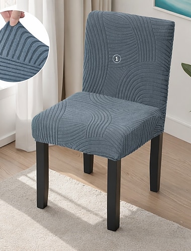  Strapazierfähiger Schonbezug aus dehnbarem Stoff für Stühle mit niedriger Rückenlehne, geeignet für Zuhause und Hotel.