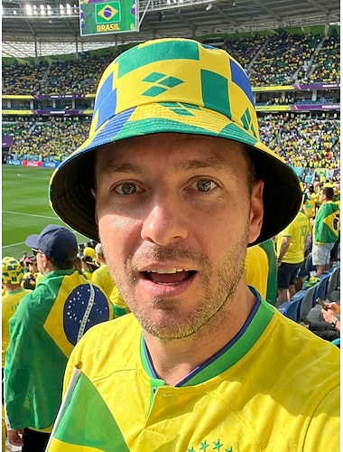  Bob pour homme en polyester imprimé, réversible, avec plusieurs motifs de drapeaux nationaux, idéal pour soutenir les supporters lors des matchs de foot, les activités sportives en extérieur et au