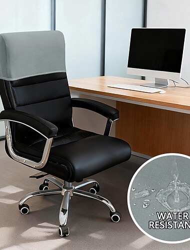  Nakkestøttetrekk til kontorstol vannavstøtende vaskbar ryggbeskytter til stol mykt nakkestøttehåndkle til datastol skrivebordsstol hjemmekontor