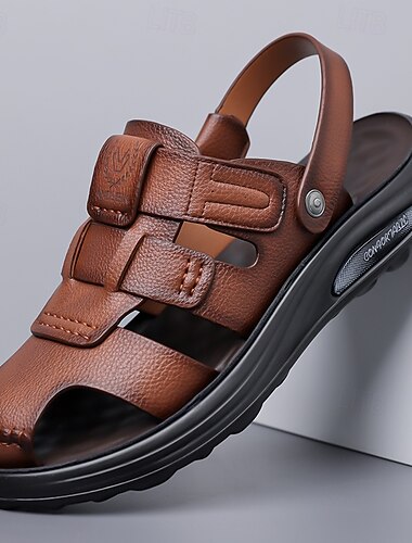  Bruine sportsandalen voor heren, verstelbaar, open teen, comfortabele wandelschoenen, lichtgewicht zomerschoenen voor reizen, buitenactiviteiten, strandvakanties en dagelijks gebruik.