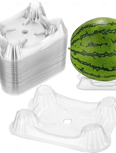  50 pezzi di culla per melone in plastica, supporto trasparente per anguria, vassoio porta melone, griglia di protezione per piante per anguria, zucca, melone cantalupo, zucca, attrezzo da giardinaggio