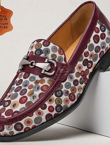  Férfi Divat Esküvő Üdülőhelyi esték Bőr Olasz teljes kiőrlésű marhabőr Kényelmes Csúszásmentes Papucs Bor Nyár Tavasz Minden évszak