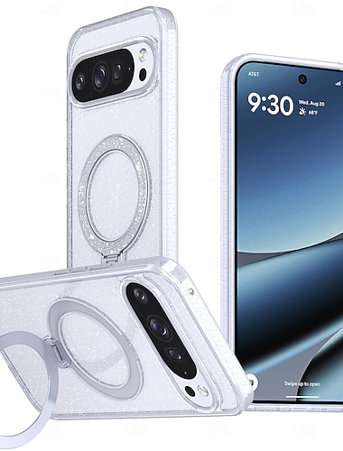  téléphone Coque Pour Google Pixel 10 Pro XL Pixel 10 Pro Pixel 10 Pixel 9 Pro Pixel 9 Pro XL Pixel 9 Coque Arrière Adsorption Magnétique avec Support Magnétique Supporte la Charge Sans Fil TPU