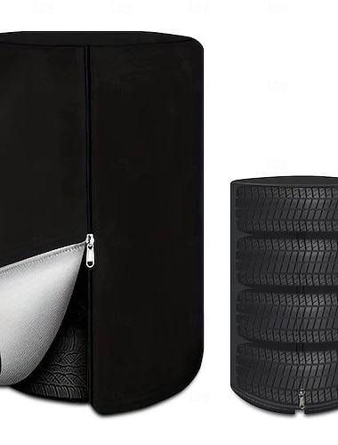  Capas para armazenamento de pneus, capa grande para pneus de inverno, impermeável, com bolsa de armazenamento prática, capa resistente às intempéries para empilhar pneus (comporta 4 pneus, diâmetro de