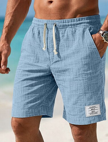  Ανδρικά Σορτσάκια Καλοκαιρινό σορτς Σορτς παραλίας Casual σορτς Κορδόνι Ελαστική μέση Σκέτο Συμπαγές Χρώμα Μονόχρωμη Άνεση Αναπνέει σύντομο Καθημερινά ΕΞΩΤΕΡΙΚΟΥ ΧΩΡΟΥ Streetwear