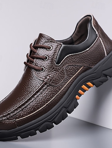  Herren-Sneaker aus Kunstleder mit Schnürung, dunkelbraun, strapazierfähig, ideal für Outdoor-Aktivitäten und Reisen.